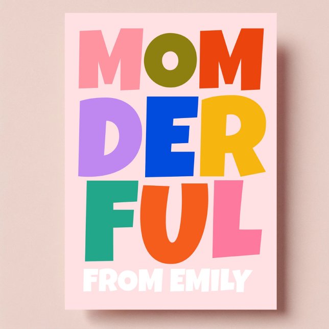 Colourful momderful Mothers Day Photo  Card (Creator Uploaded)