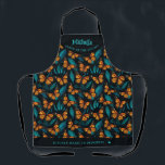 Colourful monarch butterfly personalised apron<br><div class="desc">Cute monarch butterflies pattern apron. Elevate your kitchen style with our unique pattern apron. This trendy culinary essential combines fashion and function, featuring a contemporary design that adds a touch of sophistication to your cooking experience. Crafted for comfort and durability, it's the perfect accessory for culinary enthusiasts who appreciate both...</div>