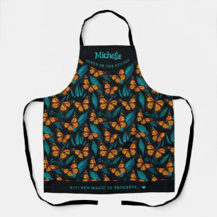 Colourful monarch butterfly personalised apron