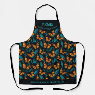 Colourful monarch butterfly personalised apron
