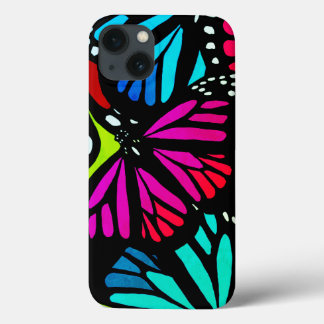 colourful Monarch Butterfly Phone Case pink blue