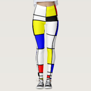 Colourful Mondrian Art Stylish Pattern Leggings