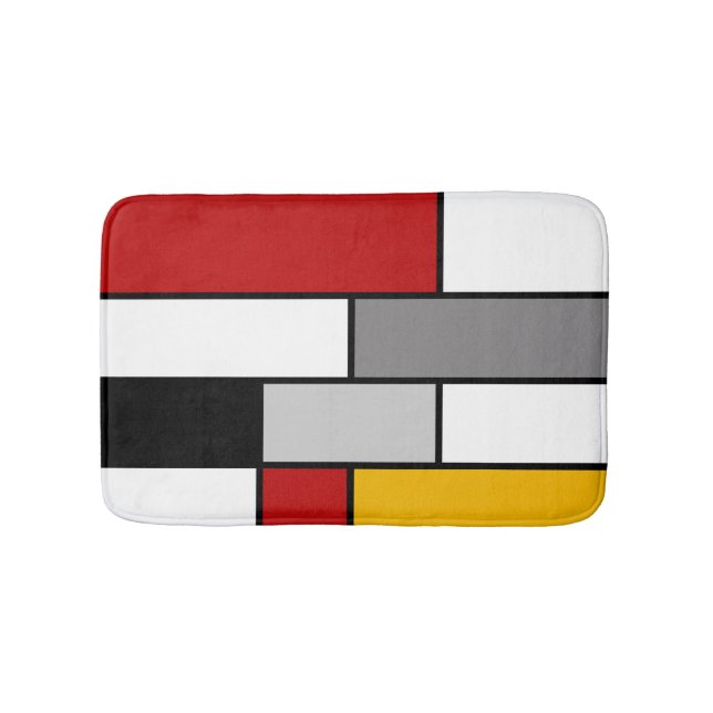 Colourful Mondrian inspiration Bath Mat (Front)