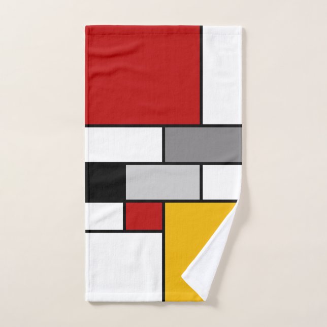 Colourful Mondrian inspiration Bath Towel Set (Hand Towel)