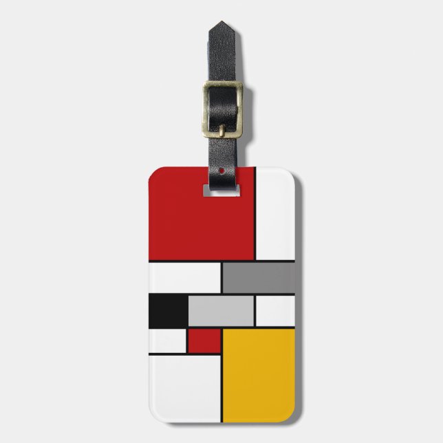 Colourful Mondrian inspiration Luggage Tag (Front Vertical)