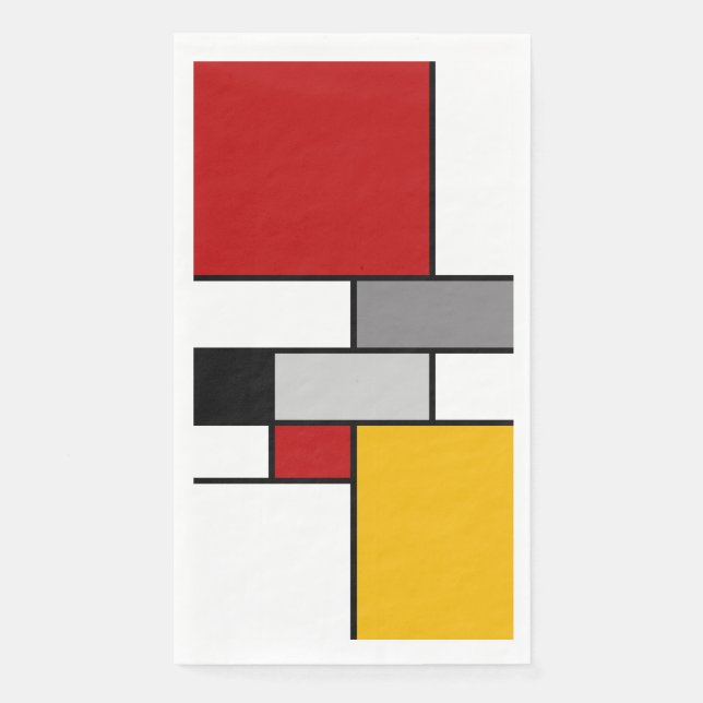 Colourful Mondrian inspiration Napkin (Front)