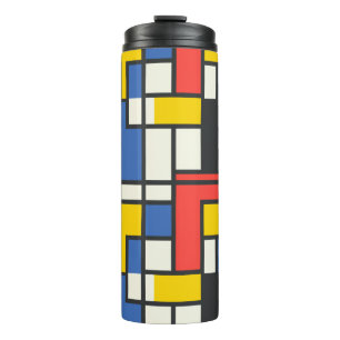 Colourful Mondrian Style Geometric Thermal Tumbler
