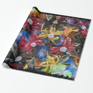 Colourful money lei design gift wrapping paper
