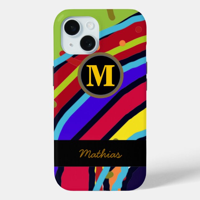 colourful monogram abstract cool Case-Mate iPhone case (Back)