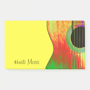 Colourful Monogram Guitar Post-it Notes