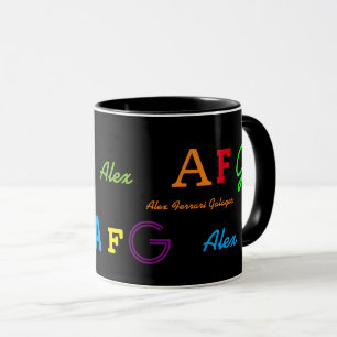 Colourful Monogram initials/name personalised Mug