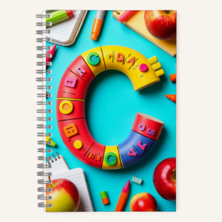 🎒 Colourful Monogram Letter School Alphabet Set � Notebook
