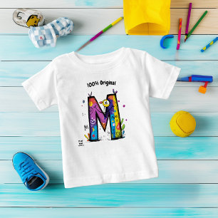 Colourful Monogram M – Fun and Customisable Design Baby T-Shirt