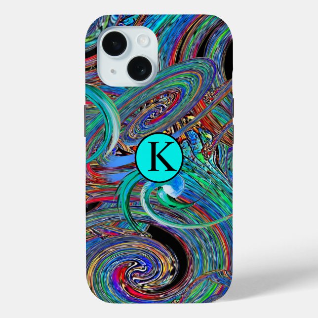 Colourful Monogram Trendy Abstract  Case-Mate iPhone Case (Back)