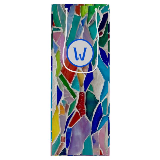 Colourful Monogram  Wine Gift Bag (Front)