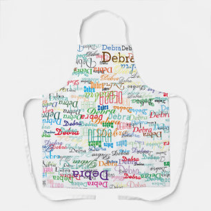Colourful Monogrammed First Name white Apron