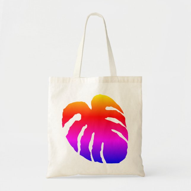 Colourful Monstera Leaf Tote Bag (Front)