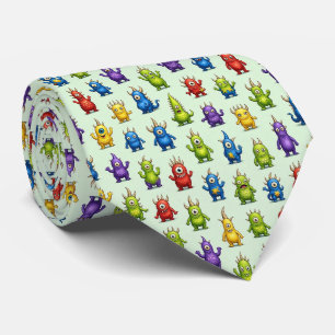 Colourful Monsters Teacher or School Principal Tie