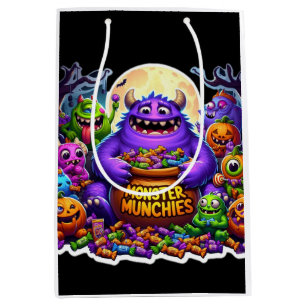 Colourful monsters with candy Halloween Medium Gift Bag