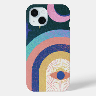 Colourful Moon Eye Arch Symbol Art iPhone 15 Case