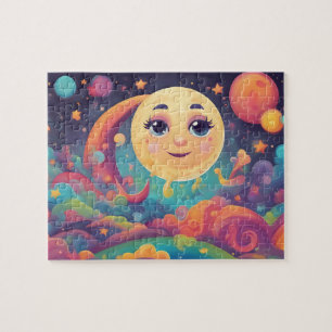 Colourful Moon Jigsaw Puzzle