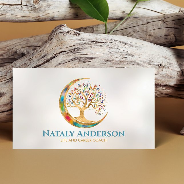 Colourful Moon Tree of life Business Card (Creator Uploaded)