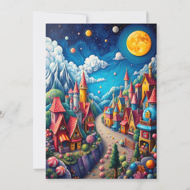 Colourful Moonlit Candy Land & Magical Village Car (Front)