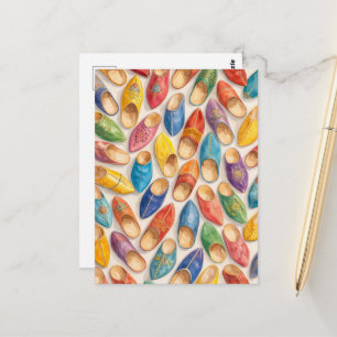 Colourful Moroccan Babouche Slippers Postcard