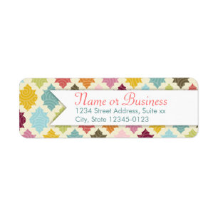 Colourful Moroccan Quatrefoil Custom Address