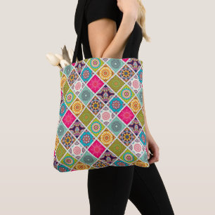 Colourful Moroccan style mandalas Tote Bag