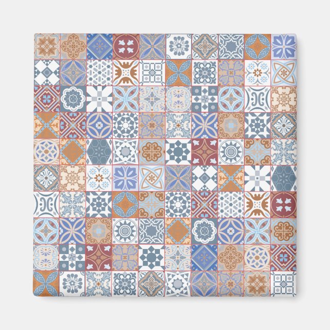 Colourful Moroccan tile Magnet (Front)