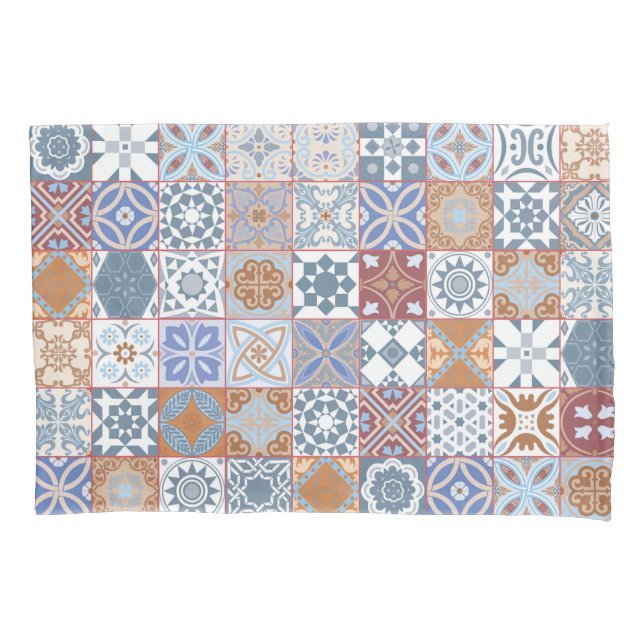 Colourful Moroccan tile Pillowcase (Front)