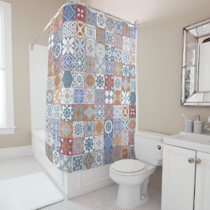 Colourful Moroccan tile Shower Curtain