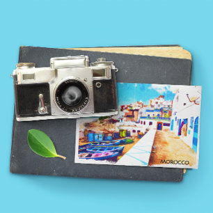 Colourful Morocco Travel Watercolor Postcard