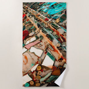 Colourful Mosaic Art Beach Towel