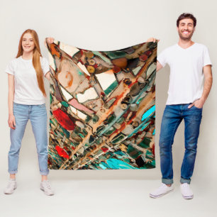 Colourful Mosaic Art Fleece Blanket