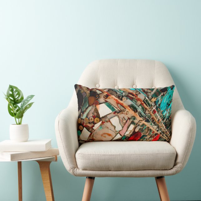 Colourful Mosaic Art Lumbar Cushion (Chair)