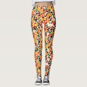 Colourful Mosaic Autum Colours Leggings