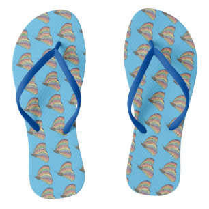 Colourful Mosaic Butterflies FlipFlops