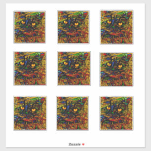 Colourful Mosaic Cat Art Prin