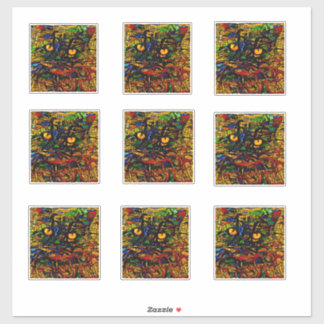 Colourful Mosaic Cat Art Prin