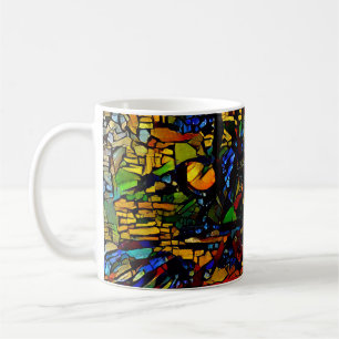 Colourful Mosaic Cat Art Prin Coffee Mug