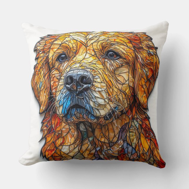Colourful Mosaic Dog Cushion (Front)
