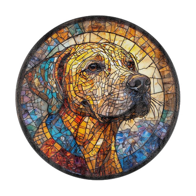Colourful Mosaic Dog Cutting Board (Front)