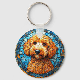Colourful Mosaic Dog Key Ring