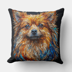 Colourful Mosaic Dog Portrait Cushion