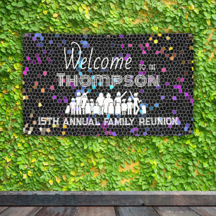 Colourful Mosaic Family Reunion Banner