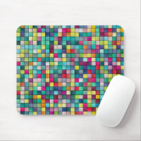 Colourful mosaic geometric squares pattern