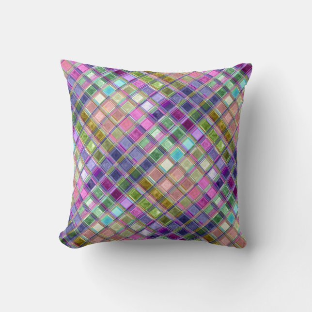 Colourful Mosaic Glass Art Pillows (Front)