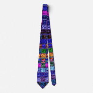 Colourful Mosaic Pattern Burlap Rustic #11 Tie